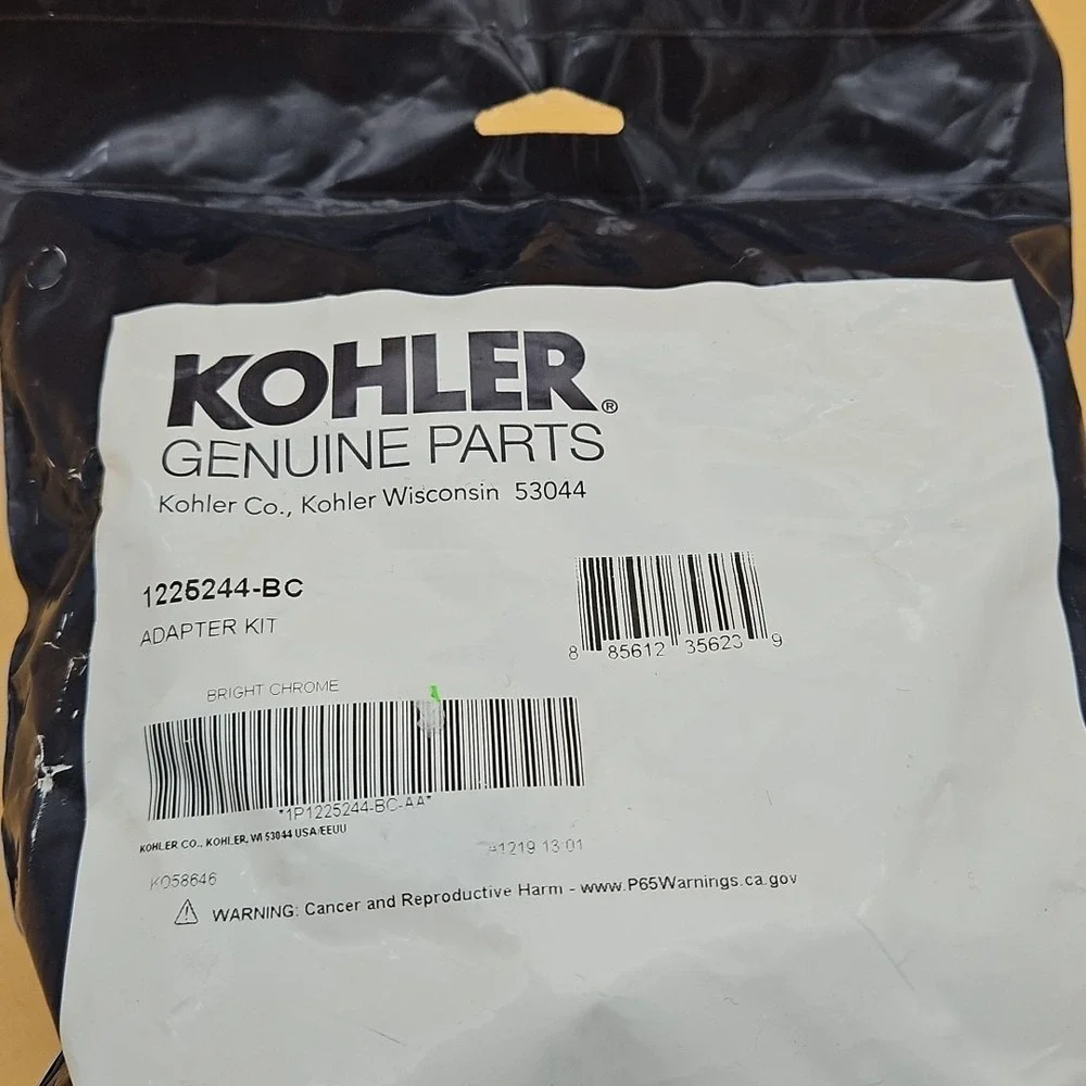 Kohler Genuine OEM New Adapter Kit‎ Part 1225244-BC Brand New